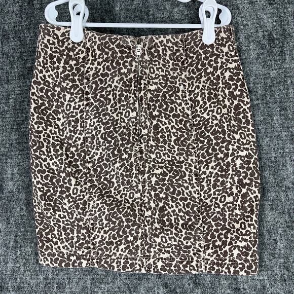 Free People Skirt Womens 0 Cheetah Print Club Party Short Mini Stretch - Picture 2 of 10